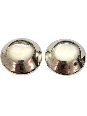 Simon Sebbag Designs Sterling Silver Button Clip On Earrings Signed, J777